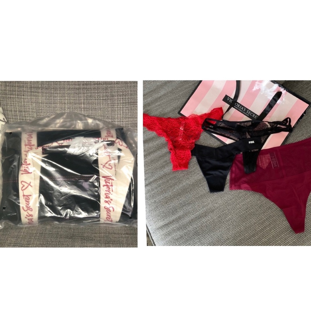 4 Victoria’s Secret panties +Tote